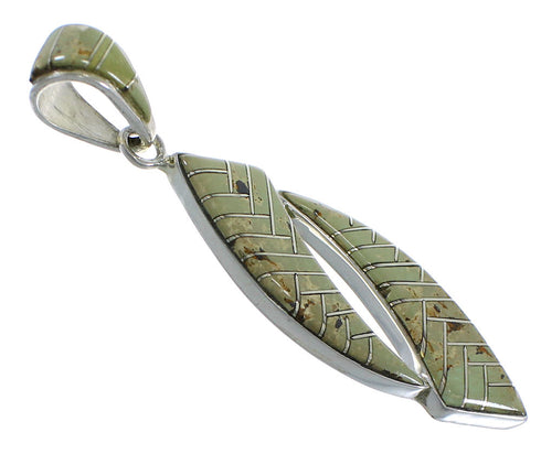 Southwestern Genuine Sterling Silver Turquoise Inlay Pendant AX48851
